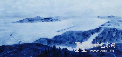 赵传玉水墨青花作品《逝去的梦》 赵传玉水墨青花作品《逝去的梦》