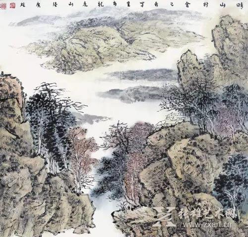 陆广雄 晴山村舍69x69cm