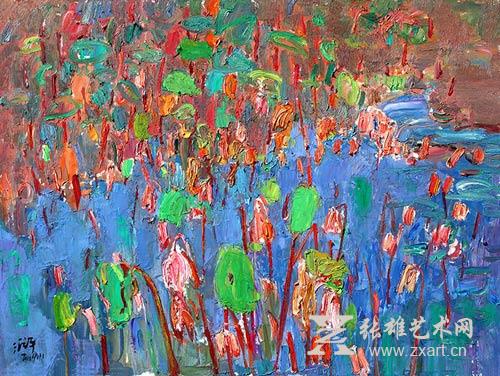 张立平作品《晚秋荷塘》