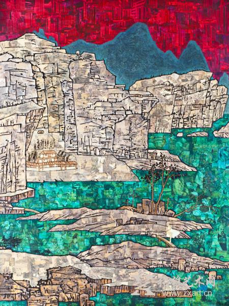 薛松 山水-与弘仁对话  240cmX180cm   2013年